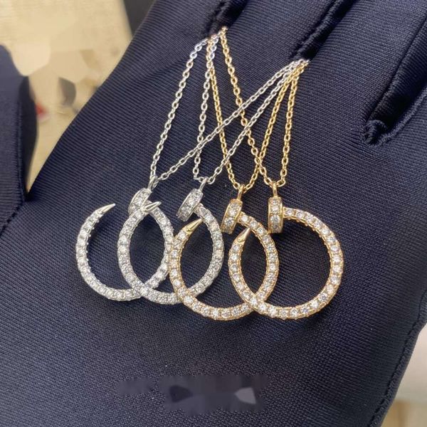 Sepet tasarımcısı mücevher tasarımcısı kolye kolye kolyeler 18k gül altın kaplama tırnak kolye moda çok yönlü elmaskollar zincir takılar Anneler Günü hediyesi