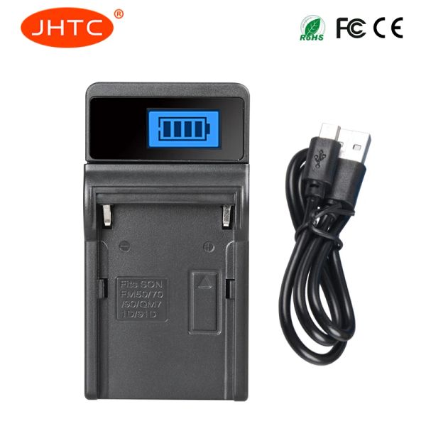 Chargers JHTC NPF550 LCD Caricatore batteria USB per Sony NP F970 F750 F770 F960 F550 F530 F330 F570 CCDSC55 TR516 TR716 TR818 TR917