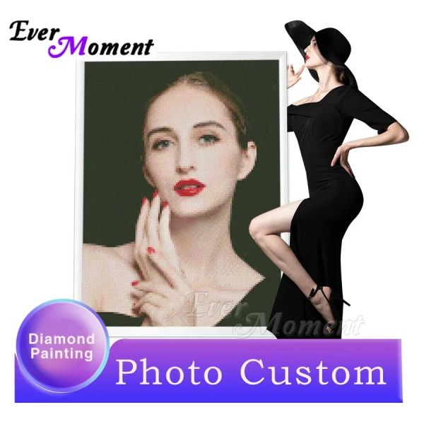 Stitch Ever Moment Photo Dipinto Diamond Custom Diamude Opere di trapano rotondo pieno personalizza il ricamo diamantato a mano 5d fai -da -te asf4000