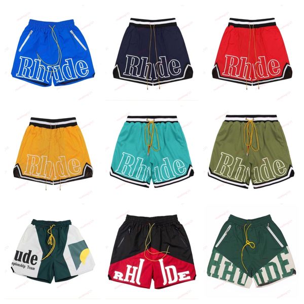 Rhude Shorts Designer MENS Short Men Sets Beach Basketball Men Limited Swim Knee Lunghezza Mesh Street Sundaute Elastica Bochina di allenamento sportivo Hip-hop Hip-Hop Shorts S-XL