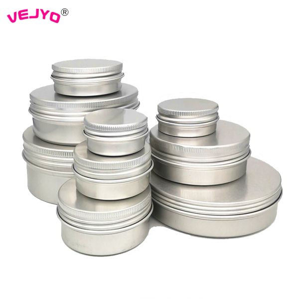 Candele 50pcs Cosmetics Contenitore Alluminio Jandle Janle Spolte in metallo in metallo con coperchi Balmello Crema per crema a vezza