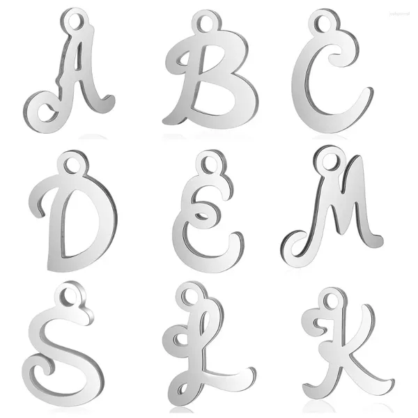 Charms 10pcs/Los 316 Edelstahl Alphabet Laser Schneiden Sie anfängliche A-Z-Buchstaben DIY-Schmuck Finden Großhandel