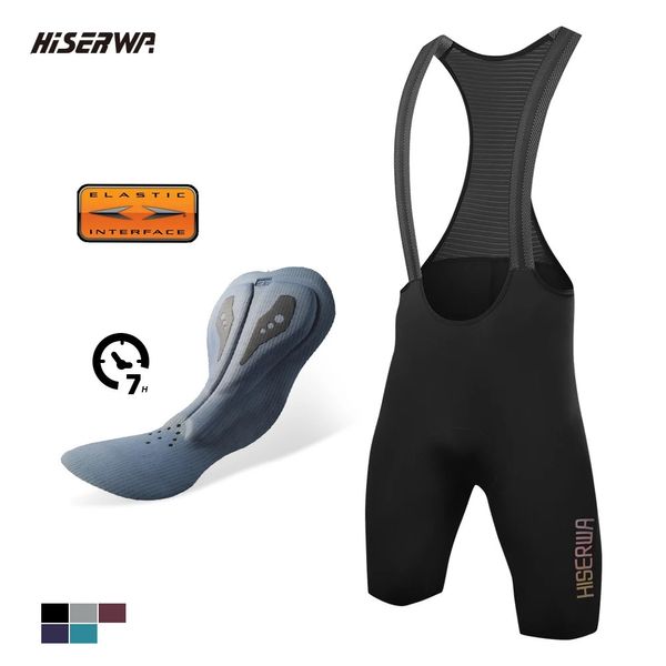 Hiserwa Herren Fahrradschal Shorts Racing Bicycle Shorts 7H Italienische Elastizität Interface Professionelles Team gepolstert Reitschal Enge Fahrradschal Shorts 240425