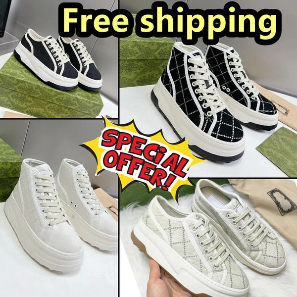 2024 Neue Tennisschuhe Leinwandschuhe Beige Blau gewaschene Jacquard Women Schuhe Ace Gummi-Sohle gestickt 1977 Casual Sneakers Beliebte Schuhe kostenlose Versandgröße 35-45