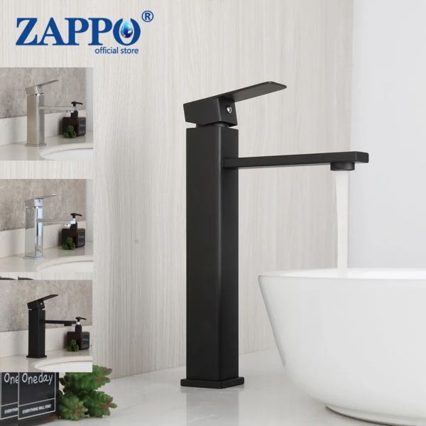 Set zappo siyah/krom kaplama kare banyo lavabo musluğu tek saplı havza musluk yıkama musluk banyo banyo tuvalet güverte monte havza musluk