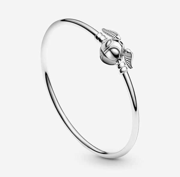 Nova chegada 925 Sterling Silver Golden Snitch Clasp Pocket Bangle Charm Bracelets Wings Tom Retro vintage para homens e mulheres6863966