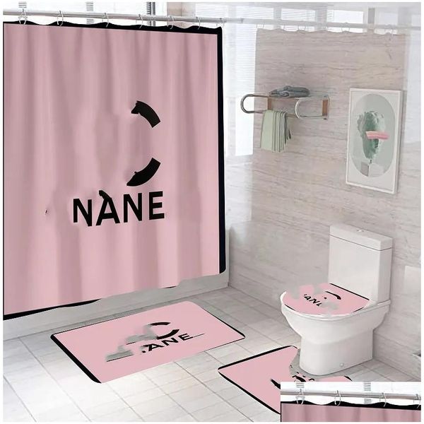 Tende per doccia set di stampe fresche a tre pezzi Musti di alto grado Impostare bagno anti-pee non slip deodoranti vapore da bagno per bagno drop drop delivery houdutu ho otudu