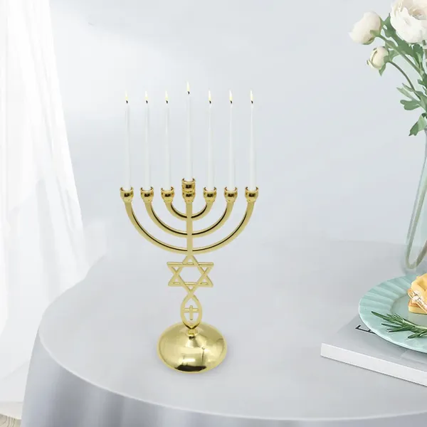 Держатели свечей Hanukkah Menorahs Holder 7 Высота ветви 21 см шириной база для молитвенного стола или стола с буфером