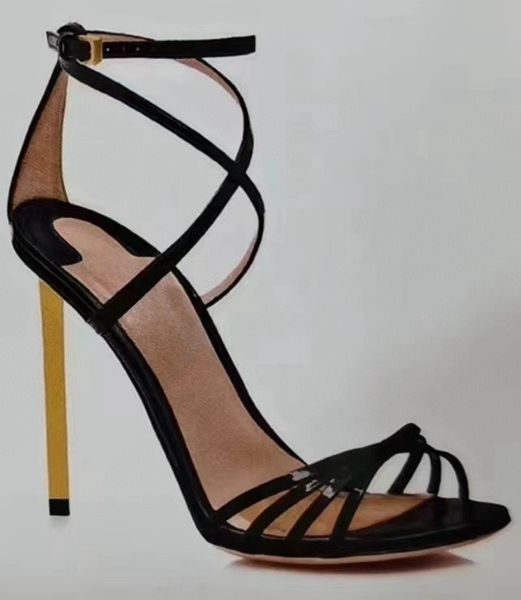 Scarpe di design, tacchi alti estivi sottili, sandali da donna, scarpe da donna formale, tacchi ultra alti, scarpe romane in bocca a pesce, scarpe vere in pelle, 10,5 cm e scarpe da banchetto per matrimoni