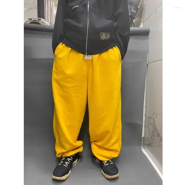 Erkekler Pantolon Erkekler Hiphop Sıradan Sokak Giyim Joggers Pamuk Geniş Bacak Gevşek Modaya Gizli Artı Boyut XXXXL Swearpants Track Pantolon Dans Giysileri