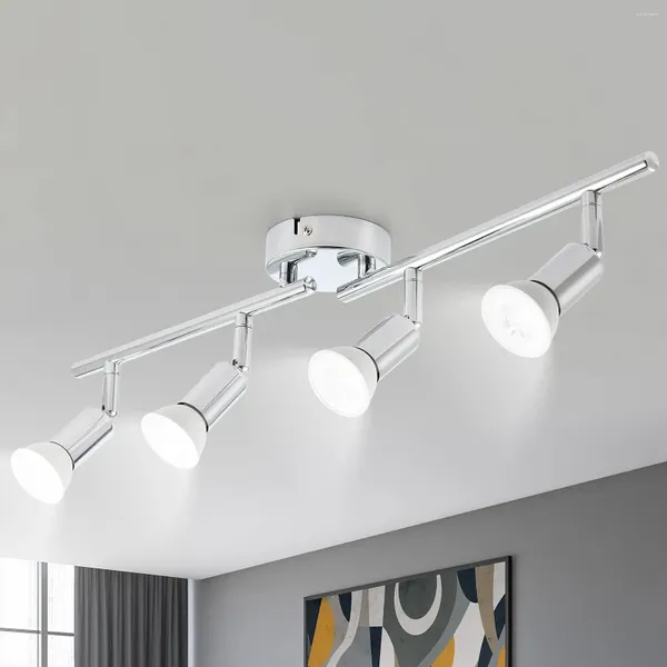 Luzes de teto Spotlights LED Rotatable Gu10 4 Lâmpada de parede de parede de chamas para a cozinha quarto quarto