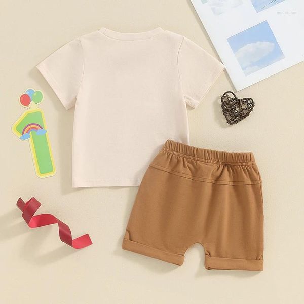 Set di abbigliamento per bambini con outfit di 1 ° compleanno The Big One Wave Short Short Top Shorts Shorts Shorts Sump Summer Clothes