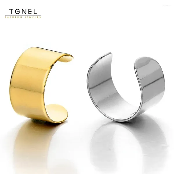 Rücken Ohrringe TGGNEL TA2 PURE TITANIUM EORRING Cuffs Single Wrap Manschette für Frauen Männer gefälschte durchpiercing verstellbare Goldfarbe Ohrclip