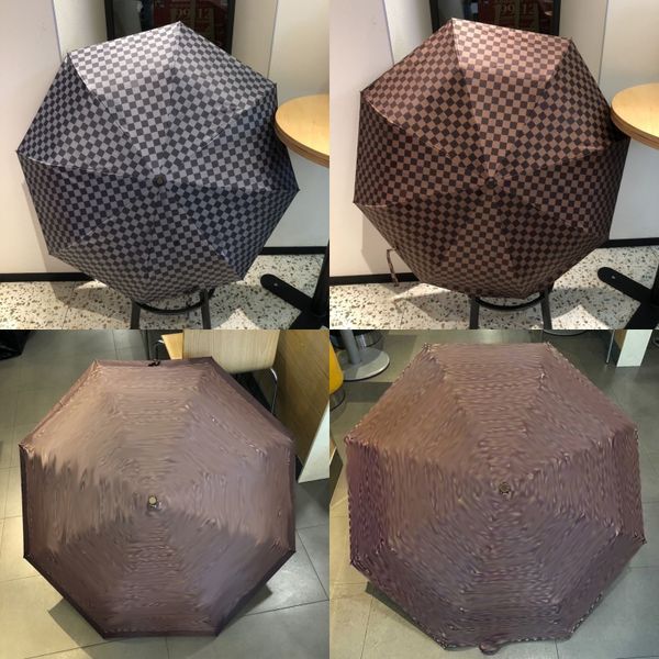 Kadın Tasarımcı Şemsiye Tam Otomatik Şemsiye Tasarımcı Retro Katlanır Tam Baskı Ekose Çiçek Mektubu Lüks Şemsiye Popüler Klasik Ho02