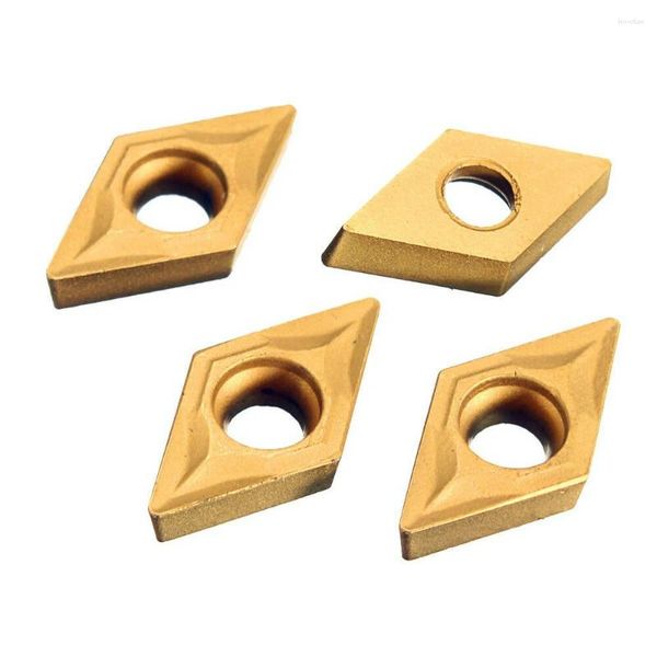 Aufbewahrungstaschen 10pcs DCMT070204 YBC251 Blätter Goldkarbideinsätze CNC -Drehstärke zum Drehen des Werkzeugs Bohrstange