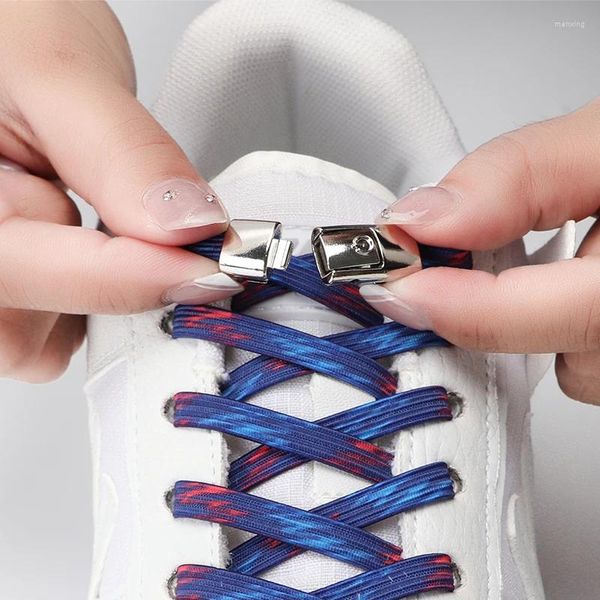 Partes de sapato 25 cores cadarços planos cadarços elásticos coloridos para tênis de tênis rápidos e fora de segurança sapatos preguiçosos