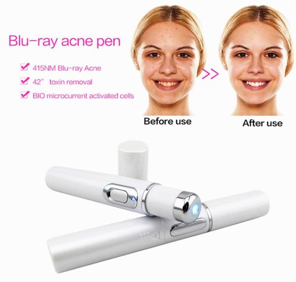 Acne Pen Porta Azzurra Rimozione delle rughe macchina durevole cicatrice morbida rimodellata di terapia della luce blu massaggio per vena vena 7496211