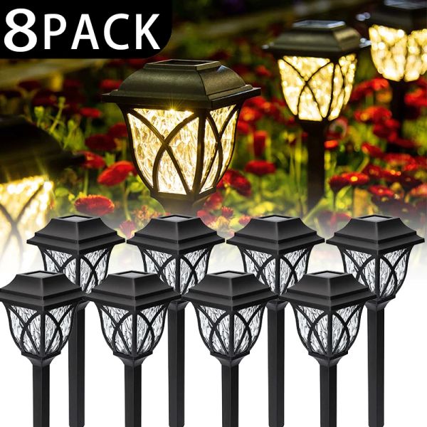 Decorações 1 ~ 8 Pacote Luzes de gramado solar LED LED LED Lâmpada brilhante Lâmpada à prova d'água Night Light Light Lightway Light for Garden Decor