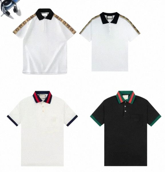 2024 Yaz Erkek Tasarımcı Gömlek Polo Butt Aşağı Yüksek Kalite FI Marka Kısa Kollu Erkek Spor Giyim Sıradan Polo T-Shirt İnce Fit Tasarımcı T Shir 88NF#