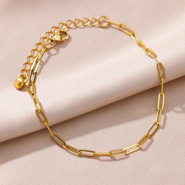 Pincetti di cavigliere catena per donne color oro in acciaio inossidabile Bracciale di gioielli estivi Accessori per i freeshiping Mujer 2024