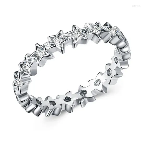Cluster Rings Moonrocy CZ Crystal Stars Cubic Циркония Свадебное обручальное обручальное кольцо для женщин подарки
