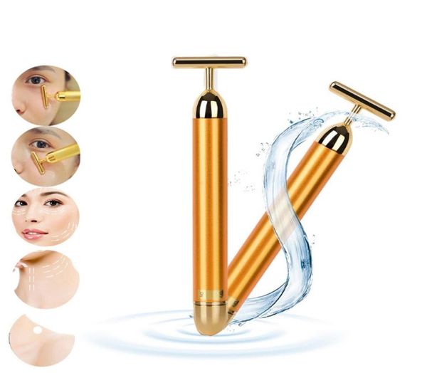 Strumento per la cura della pelle del viso di bellezza Pro Slicring Face 24k Gold Barr Vibration Massager Energia Vibrazione BAR6736190
