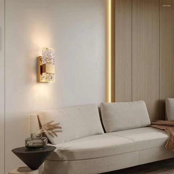 Duvar lambası Modern Işıklar 3000K-6000K Yatak Odası Oturma Odası için Kristal Kristal Koridor Banyo Vanity Armatürleri