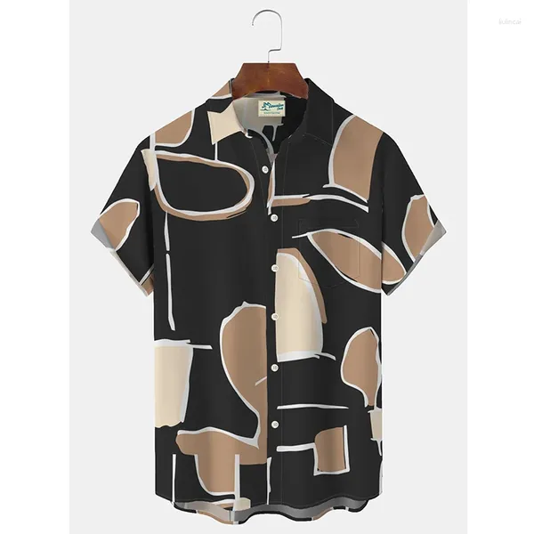 Camisas casuais masculinas roupas de grife legal de designer 3d Flor imprimida Summer de grandes dimensões 2024 Travel Hawaii Beach Hawaiian Harajuku Blusa Camisa