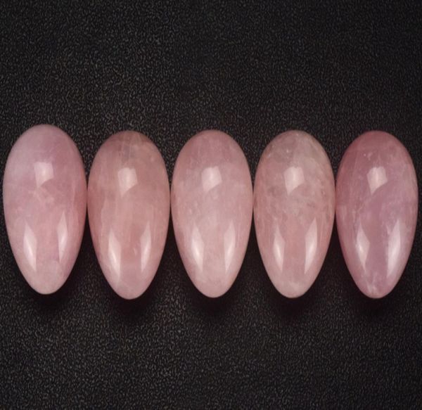 20pcslot Unsiled Natural Rose Quartz Yoni Egg Jade ovo Pelvic Exercício de aperto vaginal esfera 3 tamanhos7316038