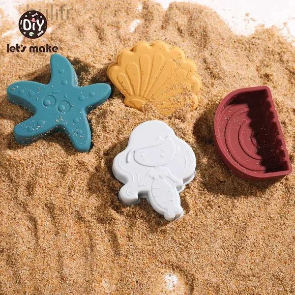 Sand Play Water Fun 4 pezzi INS in stile Summer Beach Toys for Kids Soft Silicone Set Beach Game Toy per giocare a sabbia per il gioco Play Water Game Outdoor Toy Outdoor D240429