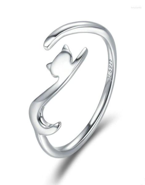 Anelli di nozze Onequarter 925 Gatto appiccicoso in argento sterling con anello di dito della coda lunga donna Engagement Engagement Evita creativa 201839785