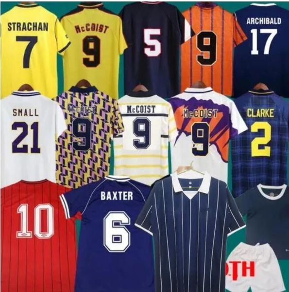 Jerseys de futebol de futebol da Escócia Kits Blue Kits Classic vintage Scotland Retro Football Cirta Tops Hendry Lambert Equipment Home 88 89 91 93 94 96 98 00 1978 1986 1988