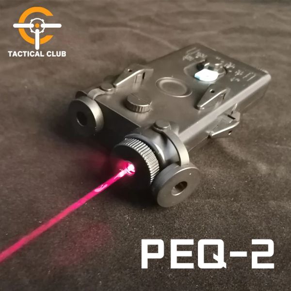 Luzes AirSoft Tactical Um Peq PEQ2 Red Dot Laser Visão da Bateria de Bateria Red Laser Para Rails de 20mm Sem função PEQ2 Caixa Wex426 Arma de Arma