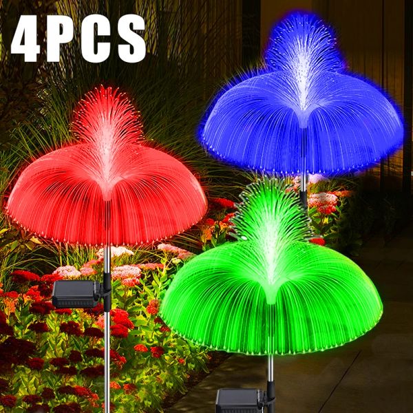 Decorações Luzes solares LED LUZES DO JARDIM ANTIGO DE FLOR LUZES DE FLOR DA ÁGUA DOMENTE 7 COR CORROMENTE PATIO DE PATIO DE DOR Lâmpada de Estaca Solar