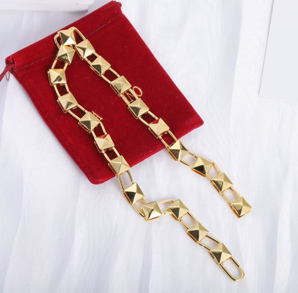 V Halskette für Frauen 18K Gold plattiert Nieten Luxusdesigner Halskette Anhänger Halskette Kette Schmuckparty Geschenk