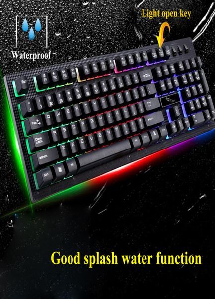 G20 Backlight LED Pro Gaming -Tastatur USB Wired Powered Gamer -Tastatur mit 2000 DPI -Maus für Computerspiel LOL Light Gaming3164057