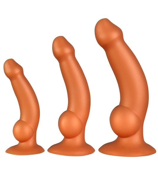 Dildo anale di silicone liquido con una tazza di aspirazione morbida Dick Penis Realistica Masturbatore Big Butt Plug del sesso Sex Toy per donne Lesbica 21682440