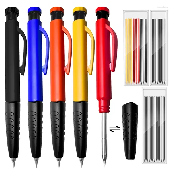 Твердый плотник механический карандаш Съемный двойной использование для деревообрабатывающей длинной ручки с затоплением канцелярских товаров