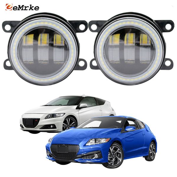 Eemrke LED FOG Lights Montble 30W/ 40W para Honda CR-Z ZF2 2013 2014 2015 2016 2017 com lente de linha de corte transparente Angel Eyes Drl Car PTF Diário Running Light 12V FOG LAMP