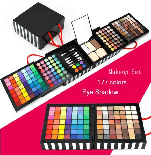 Pro 177 Paleta de sombra colorida Paleta Blush Lip Gloss Makeup Beauty Cosmetic Set Kit5078165