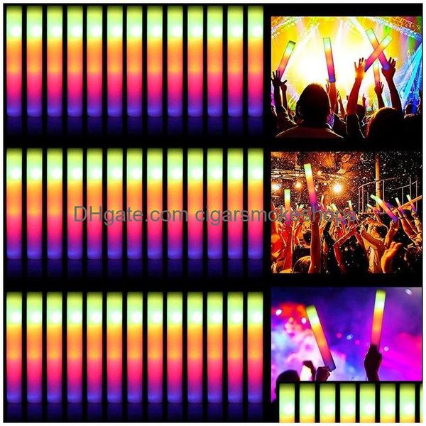 Outros suprimentos de festa de evento RGB LED STUT Stick Cheer Tube Colorf Light Glow no Dark Birthday Wedding Festival Decorações Drop De Dhrf6