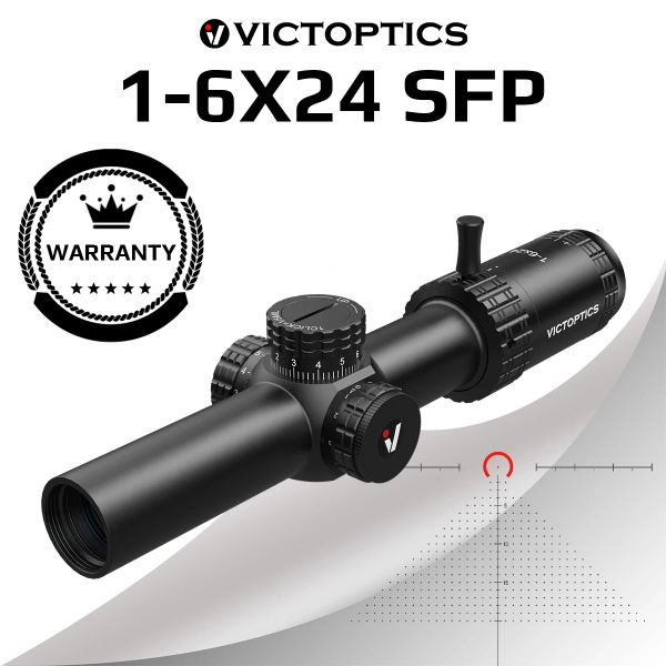 Optics Victoptics S6 16x24 SFP Riflescope con sistema di blocco della torretta di illuminazione Redgreen Wide Field Design Design per AR 15 .223 5.56