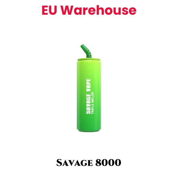 Vapões de armazém da UE Puff 9000 8000 20ml Vape selvagem original Savage 2% 3% 5% Nic Puffs Carrinho descartável 10 Sabores sabor