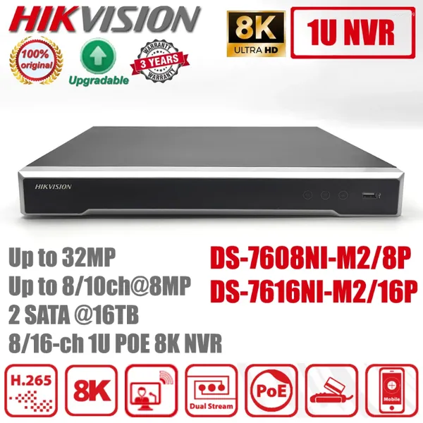 Originale HikVision DS-7608NI-M2/8P 8/16 canale con porte POE 8K H.265 NVR DS-7616NI-M2/16P Video Registratore di rete