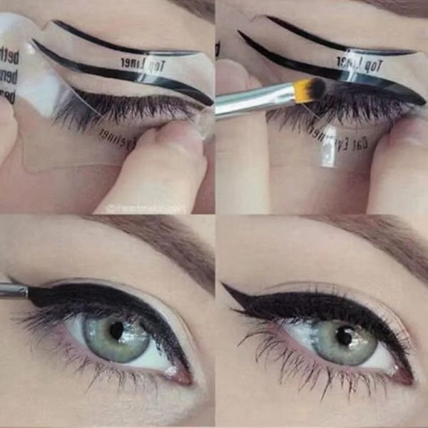 Neue Eyeliner -Schablonen Flügel Eyeliner Schablonenmodelle Vorlagenforming -Werkzeuge Augenbrauen Vorlagekarte Lidschatten Make -up -Werkzeug für Eyeliner