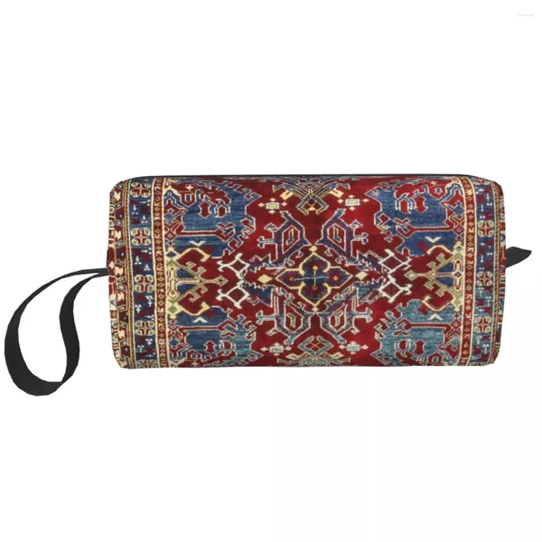 Bolsas de armazenamento tapete persa turco Bolsa de higieness kilim de kilim antigo geométrico de arte étnica maquiagem cosmética Ladies Beauty Dopp Kit Case