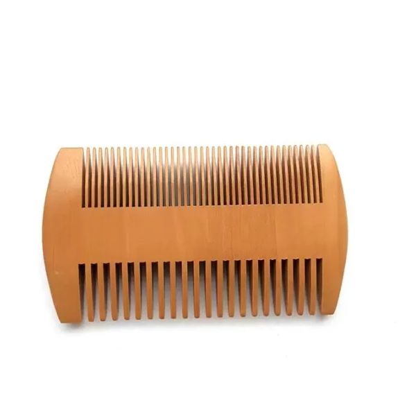 Escova de cabelo bolso de madeira barba pente duplo lados duplo super estreito e grossos pentes de madeira portátil bursh