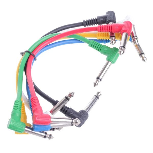 6 шт./Установка гитарных деталей красочные угловые звуковые кабельные кабельные кабели для гитарных педалей эффект