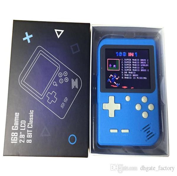 NEU MINI Handheld Game Console Retro Games Konsole 28 Zoll Bildschirm 168 Klassiker Pocket Game Player TV Ausgang Portable Videospiel CO9594483