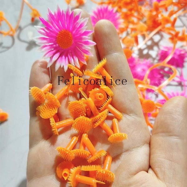 Flores decorativas de 1 cm/4cm simulado crisântemo gerbera estames de are de girassol na cabeça para artesanato diy acessórios artificiais plásticos